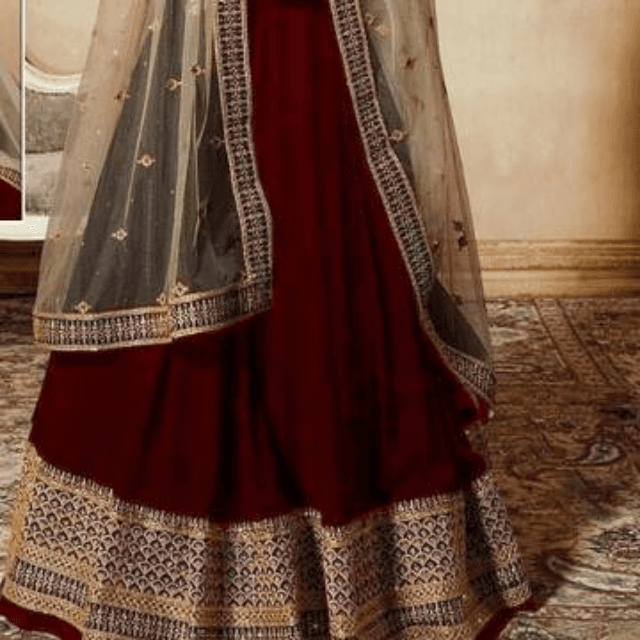 Indian Siffon Bridal Embroidered Magxi