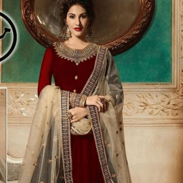 Indian Siffon Bridal Embroidered Magxi