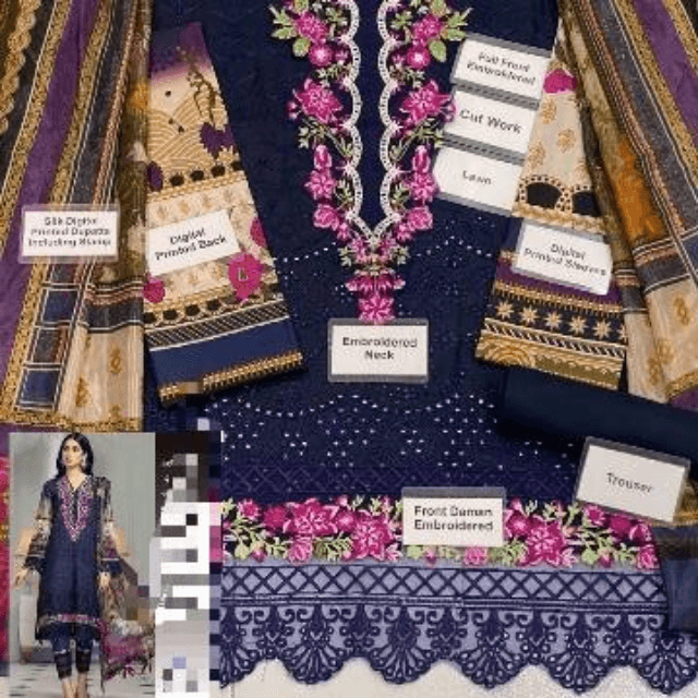 Anaya Lawn. Chikankari